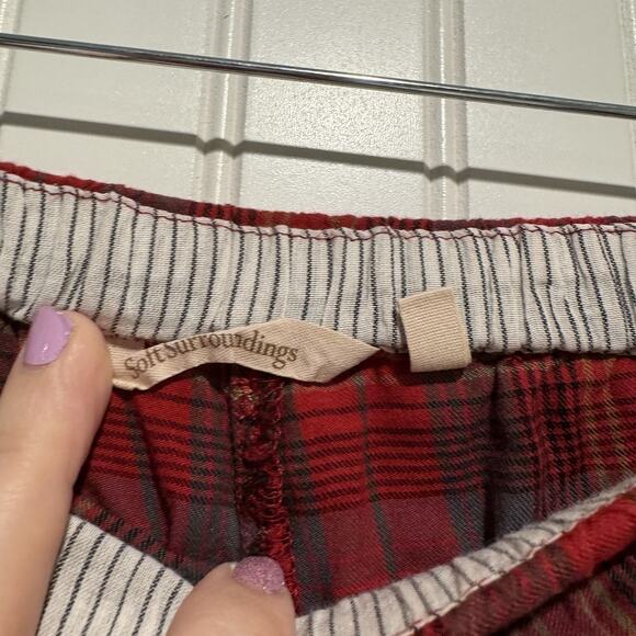 Soft Surroundings Night Divine Red Plaid Flannel Pajamas Size Small - Picture 12 of 14